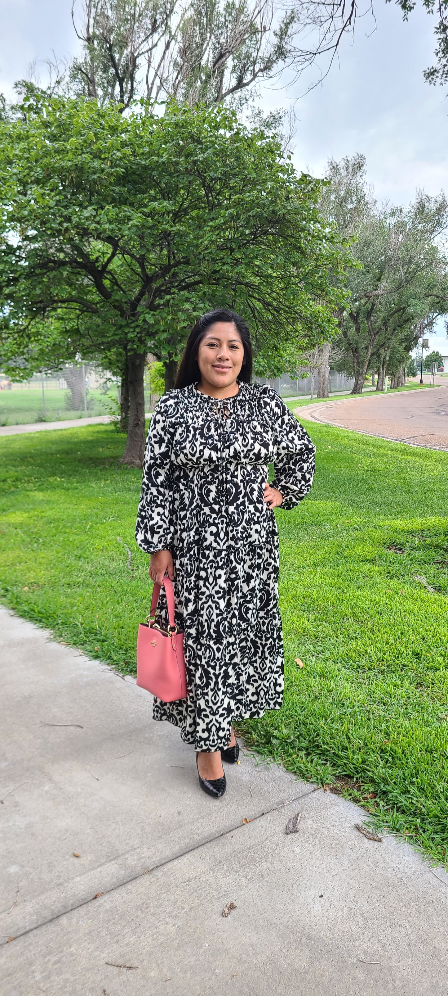 Alexa maxi dress(white&black)