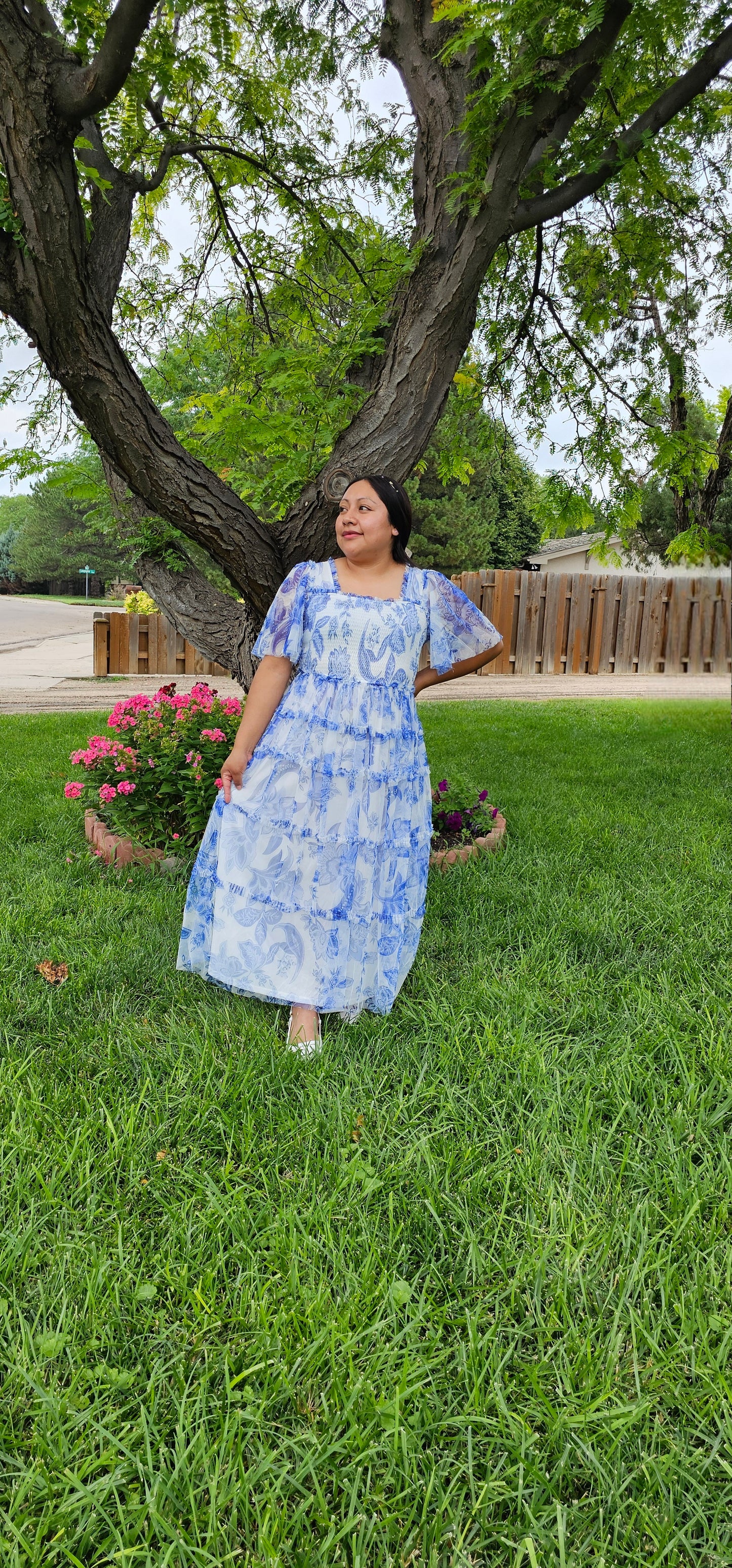Tulle midi dress