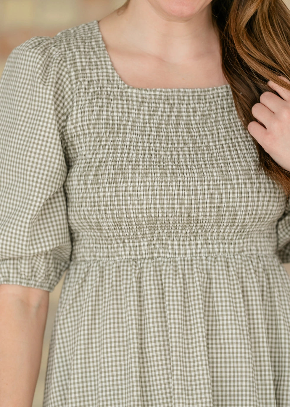 ZURIA OLIVE MIDI DRESS
