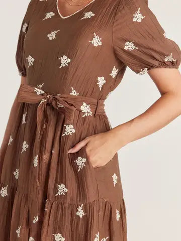 MADISSON EMBROIDERED MIDI DRESS