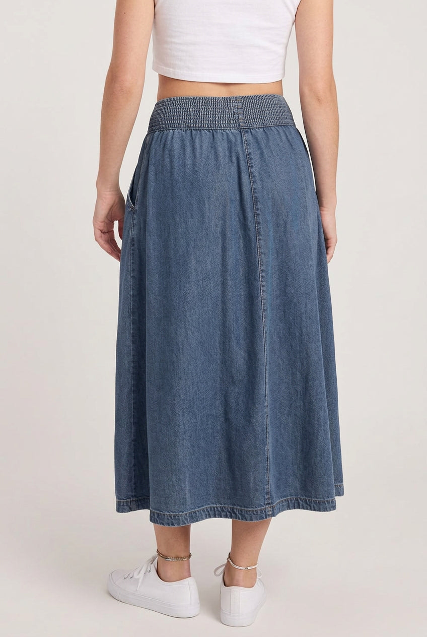 DENIM MIDI SKIRT
