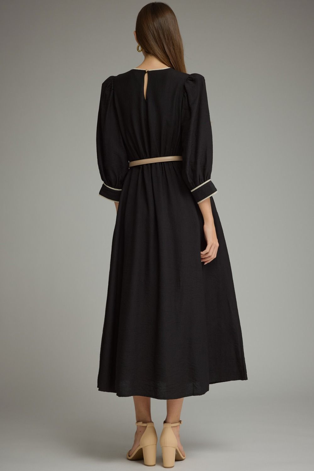 MADISSON ELEGANT MIDI DRESS-BLACK