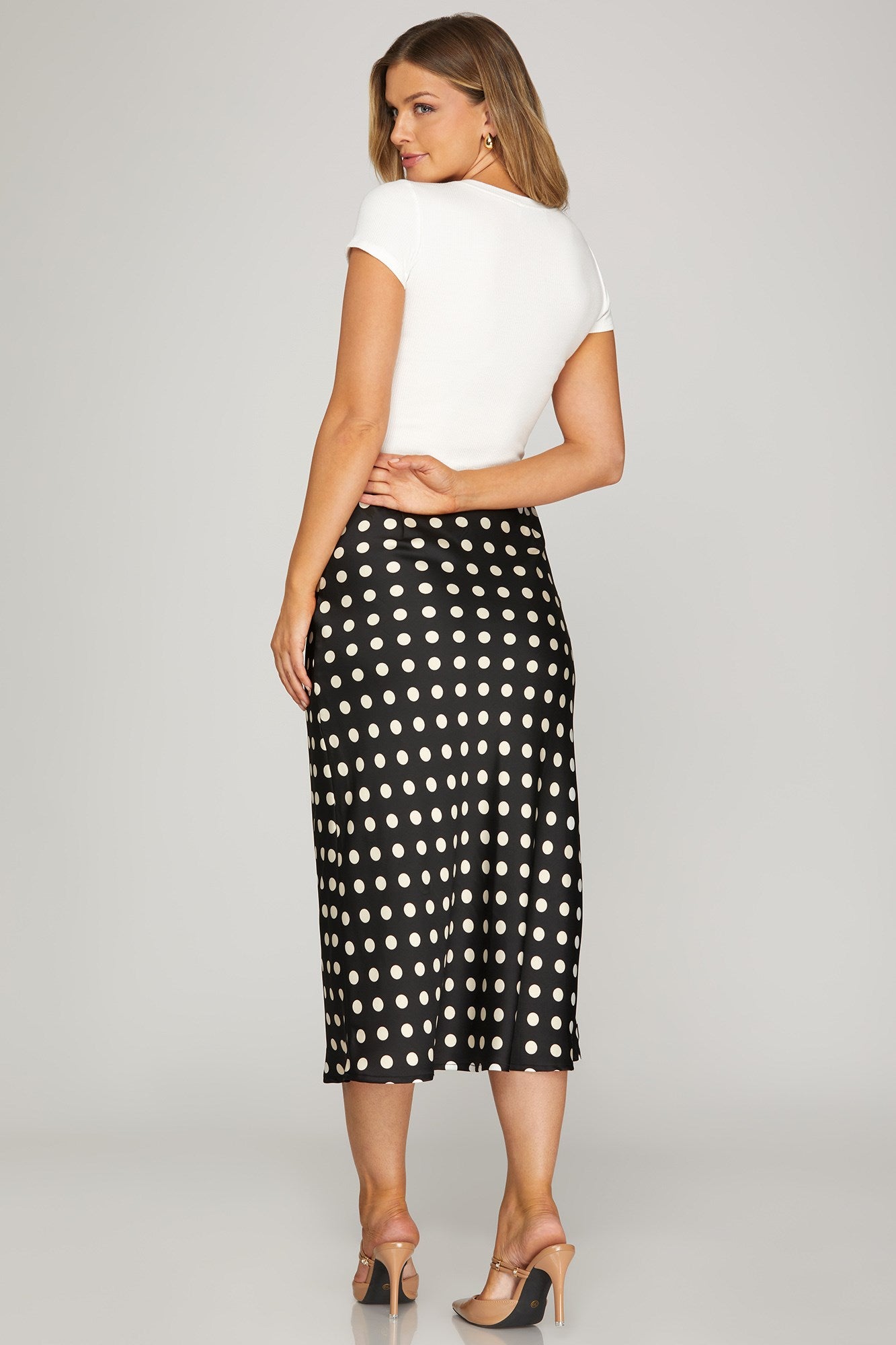 Polka Dot Midi Skirt