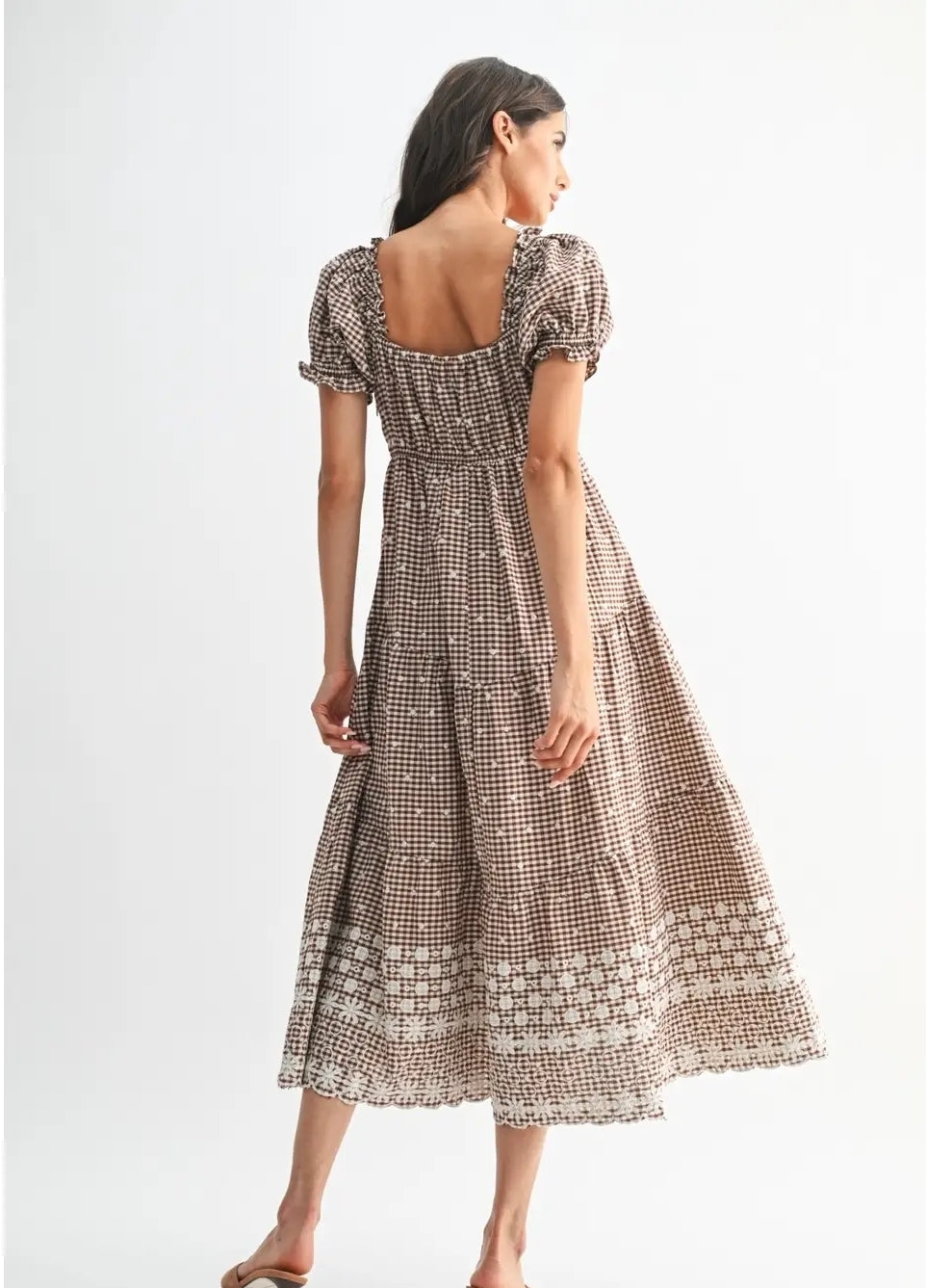 Embroidery Mocha Dress