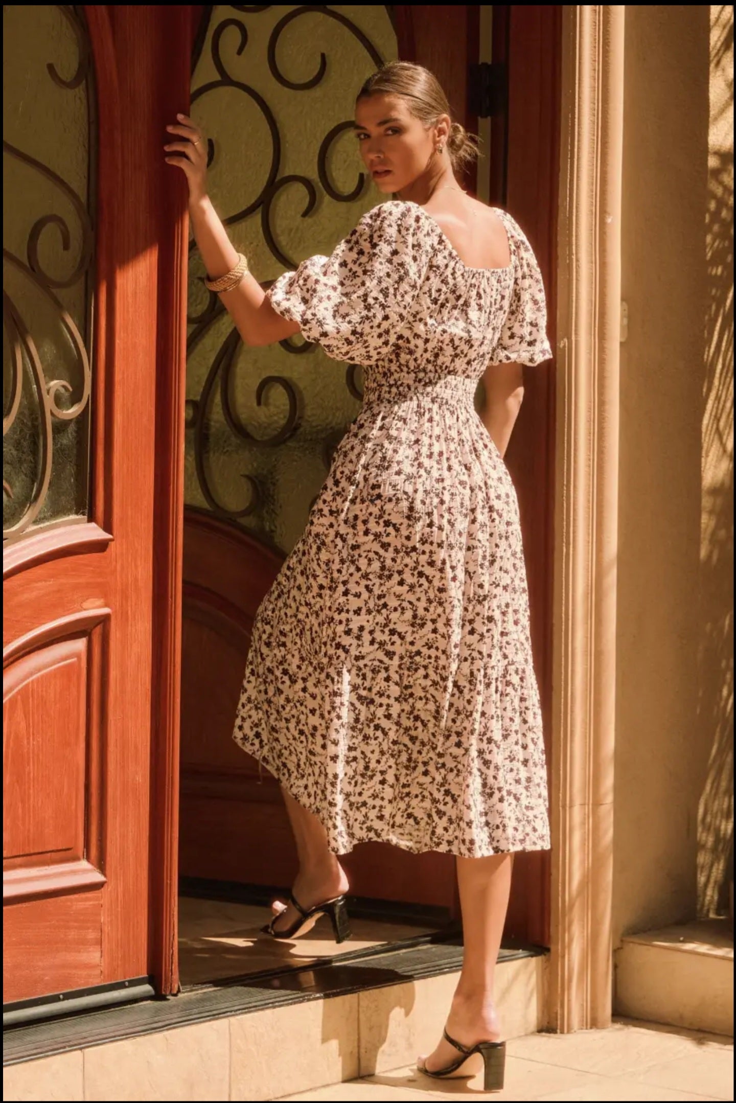 Zoe brown midi dress