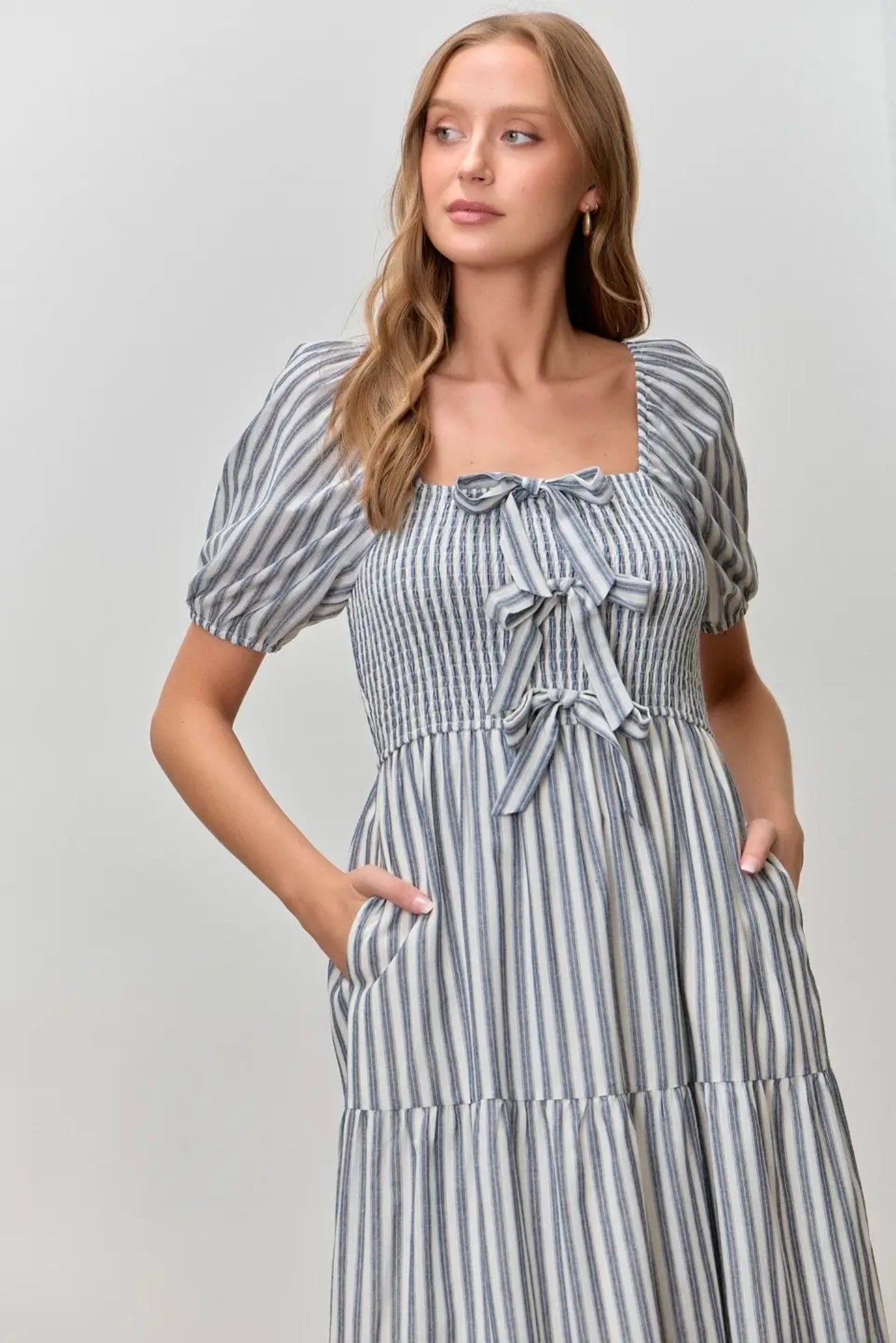 DAYSI STRIPED MIDI DRESS