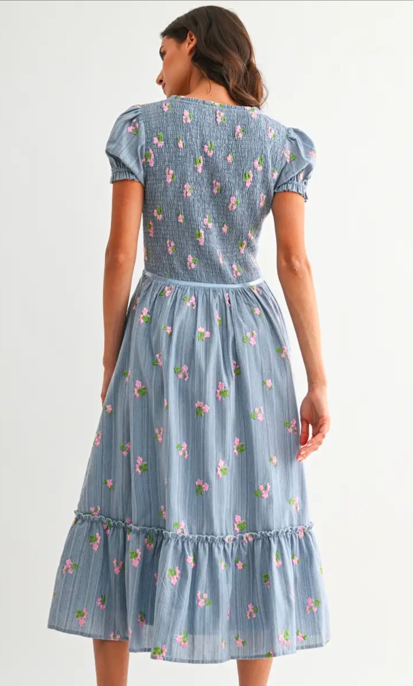 Eliana Emboidered Midi Dress