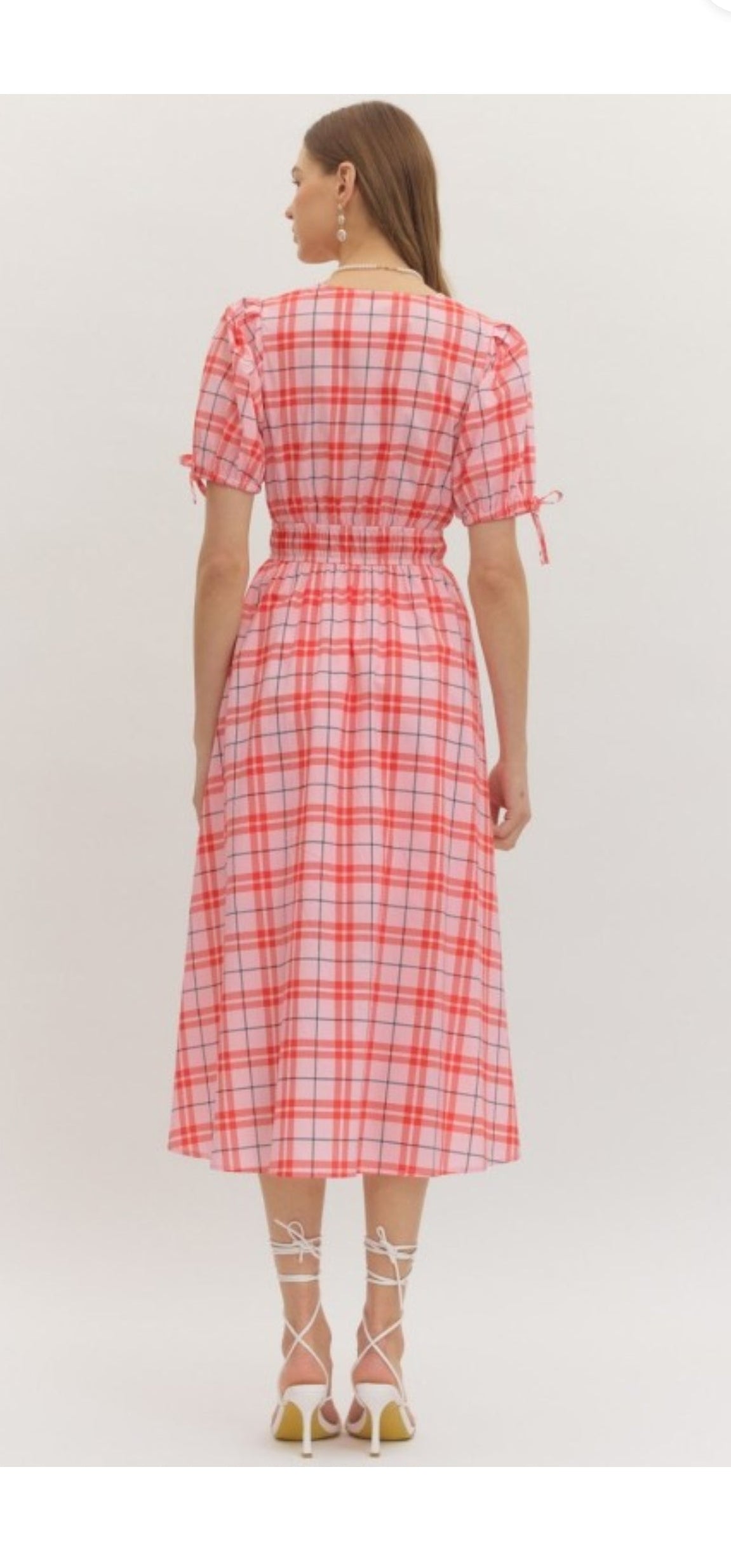 Carol Plaid Midi Dress