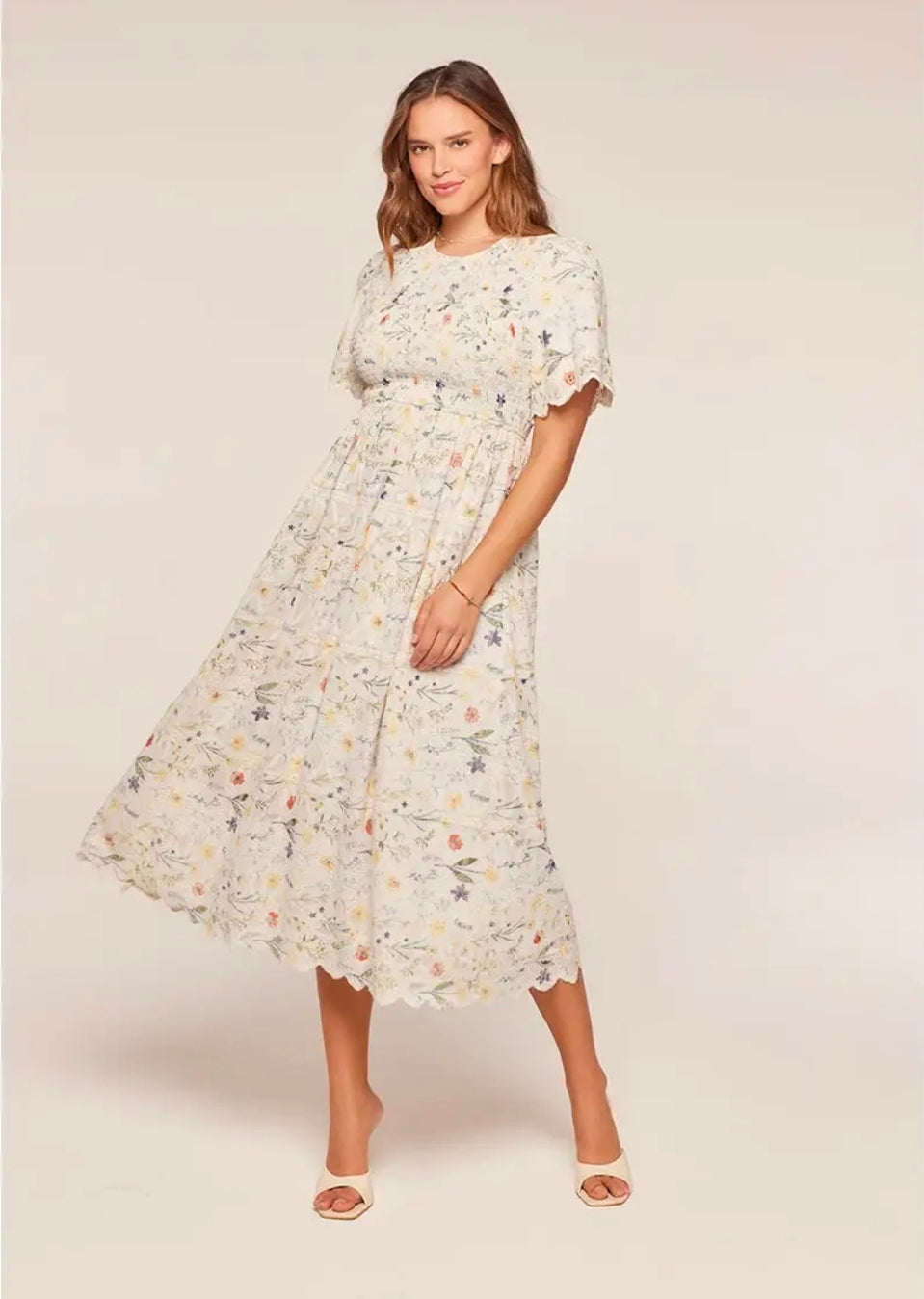 Cecilia Emboidery Midi Dress