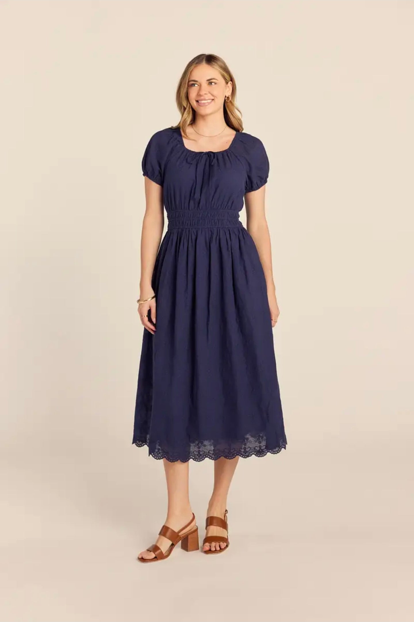CLARISSA NAVY MIDI DRESS