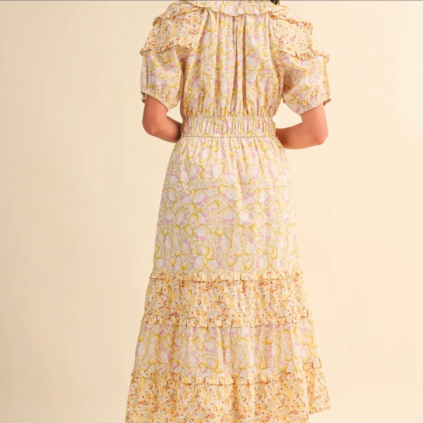 Sandra Ruffled Midi Dress