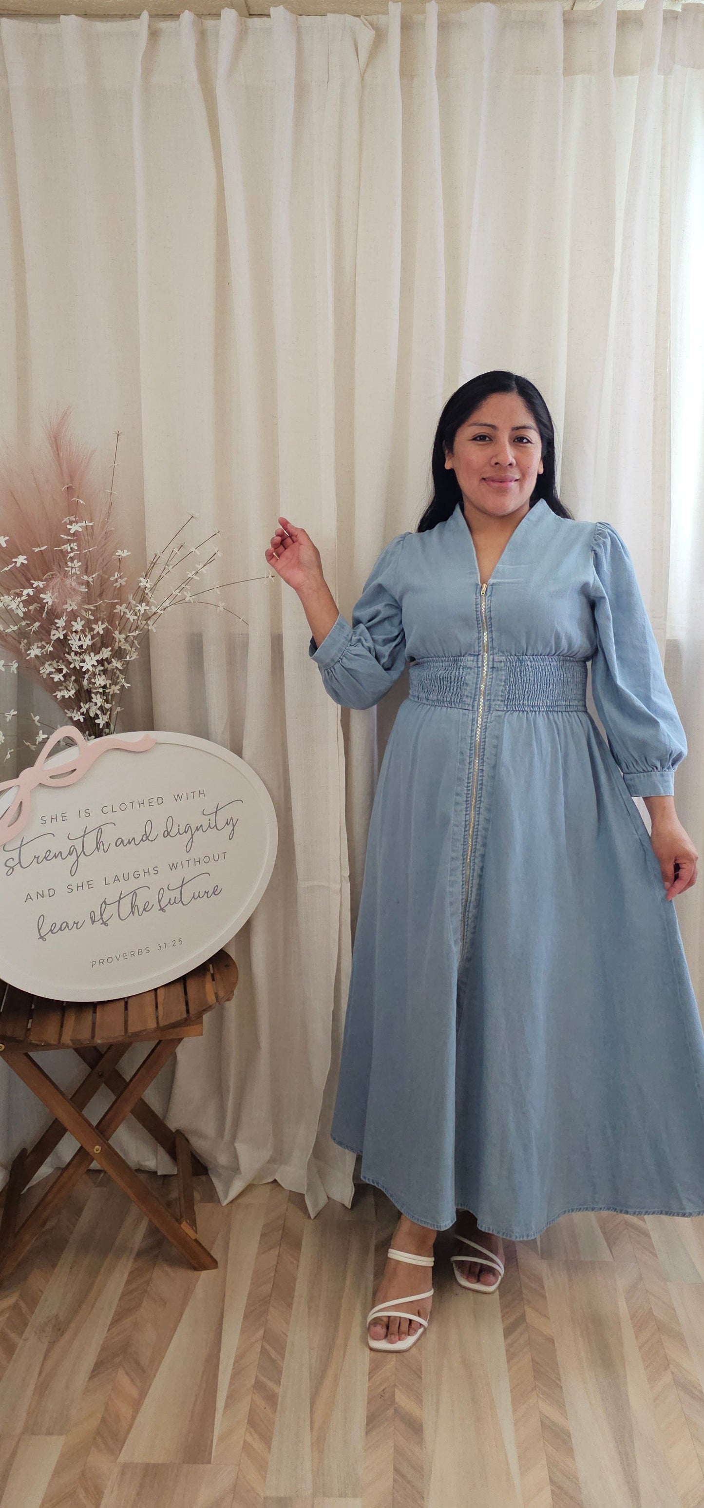 Ezra Denim Midi Dress