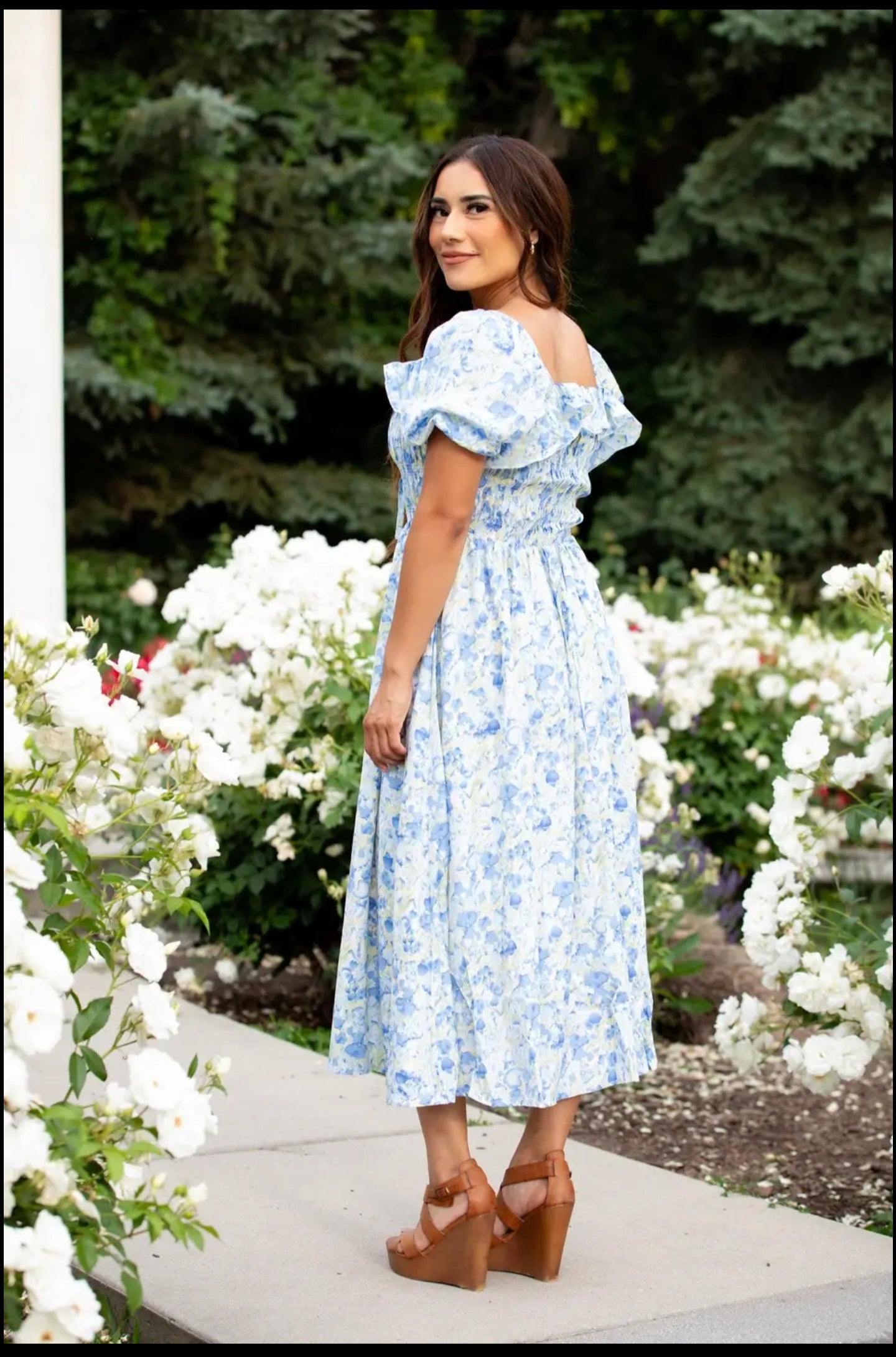 Melany print Midi dress