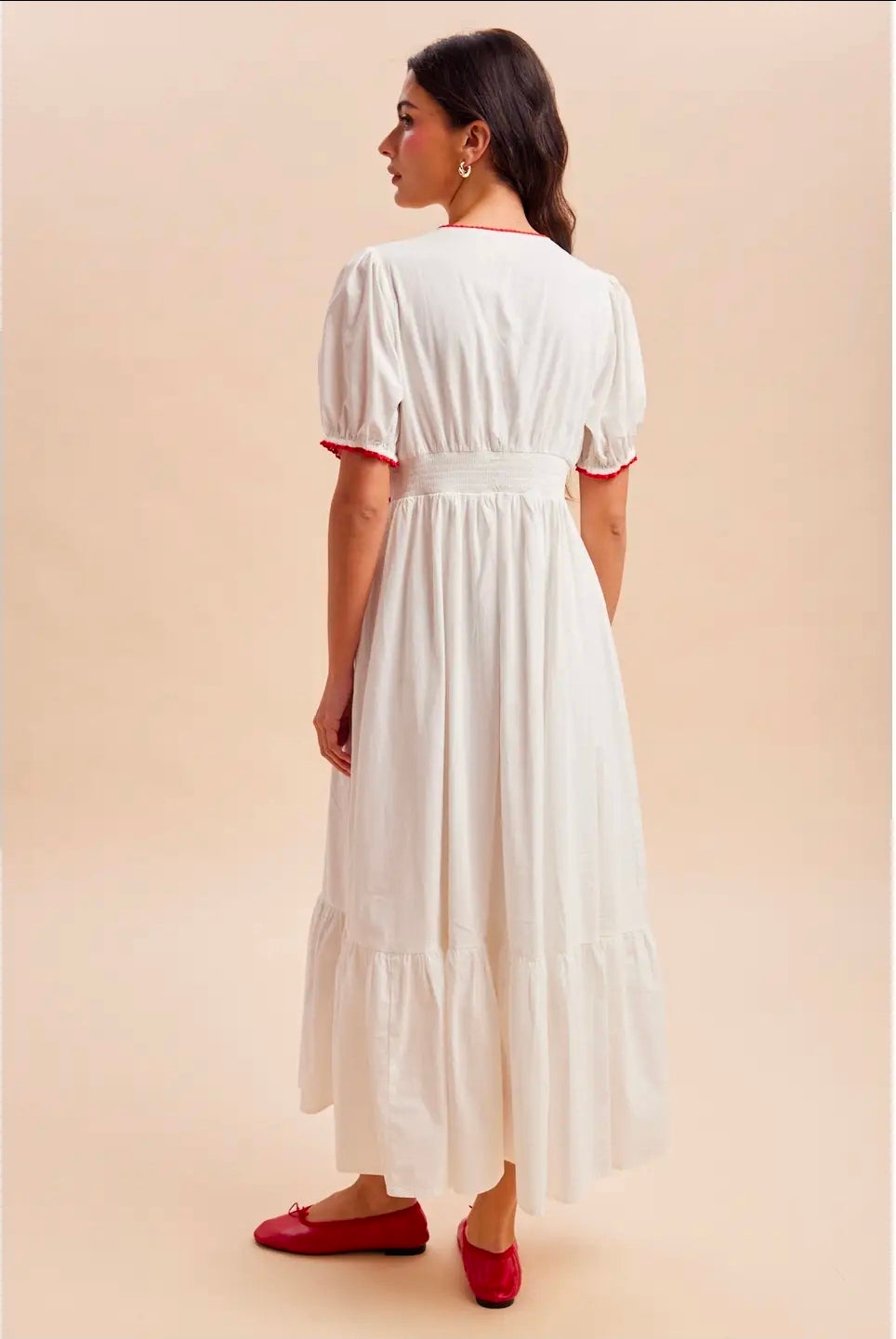 Susy Emboidery Midi Dress