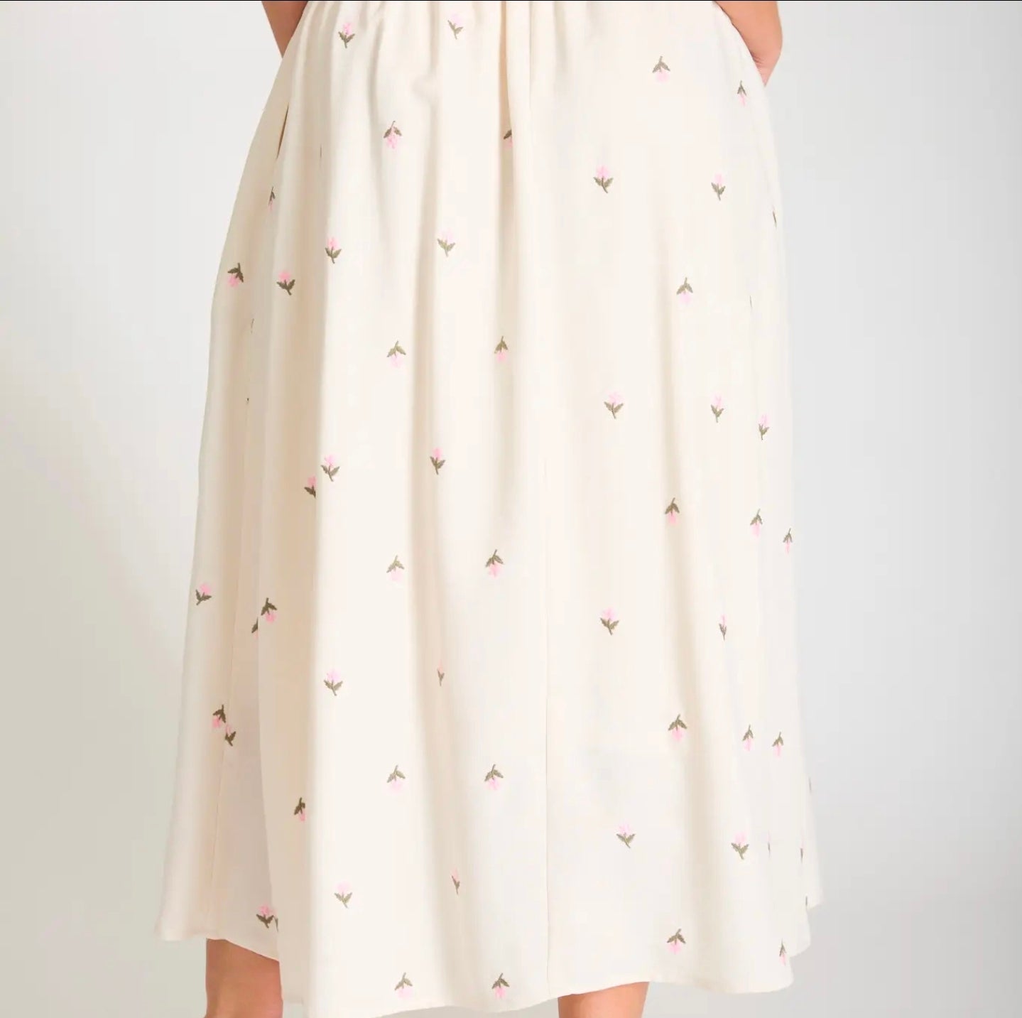 Embroidered Midi Skirt
