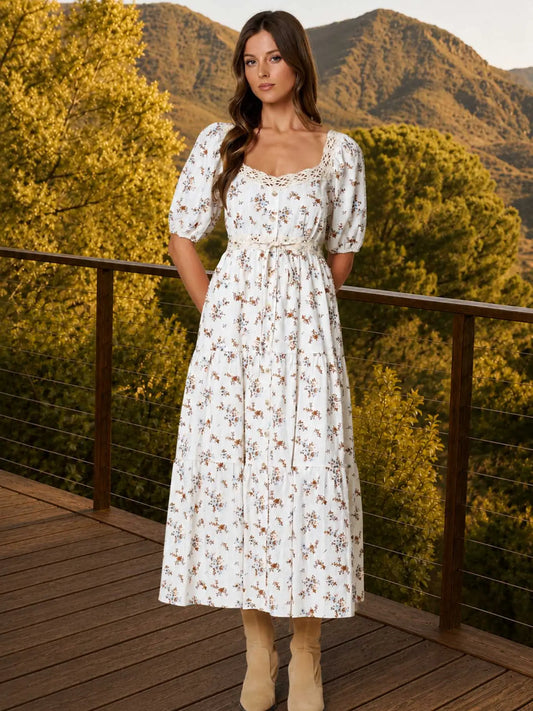 AURA FLORAL MIDI DRESS