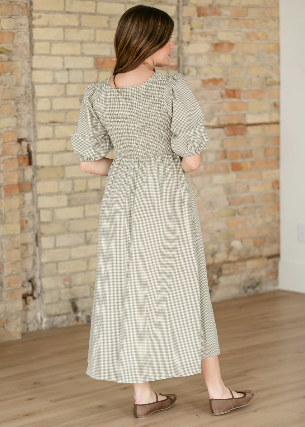ZURIA OLIVE MIDI DRESS