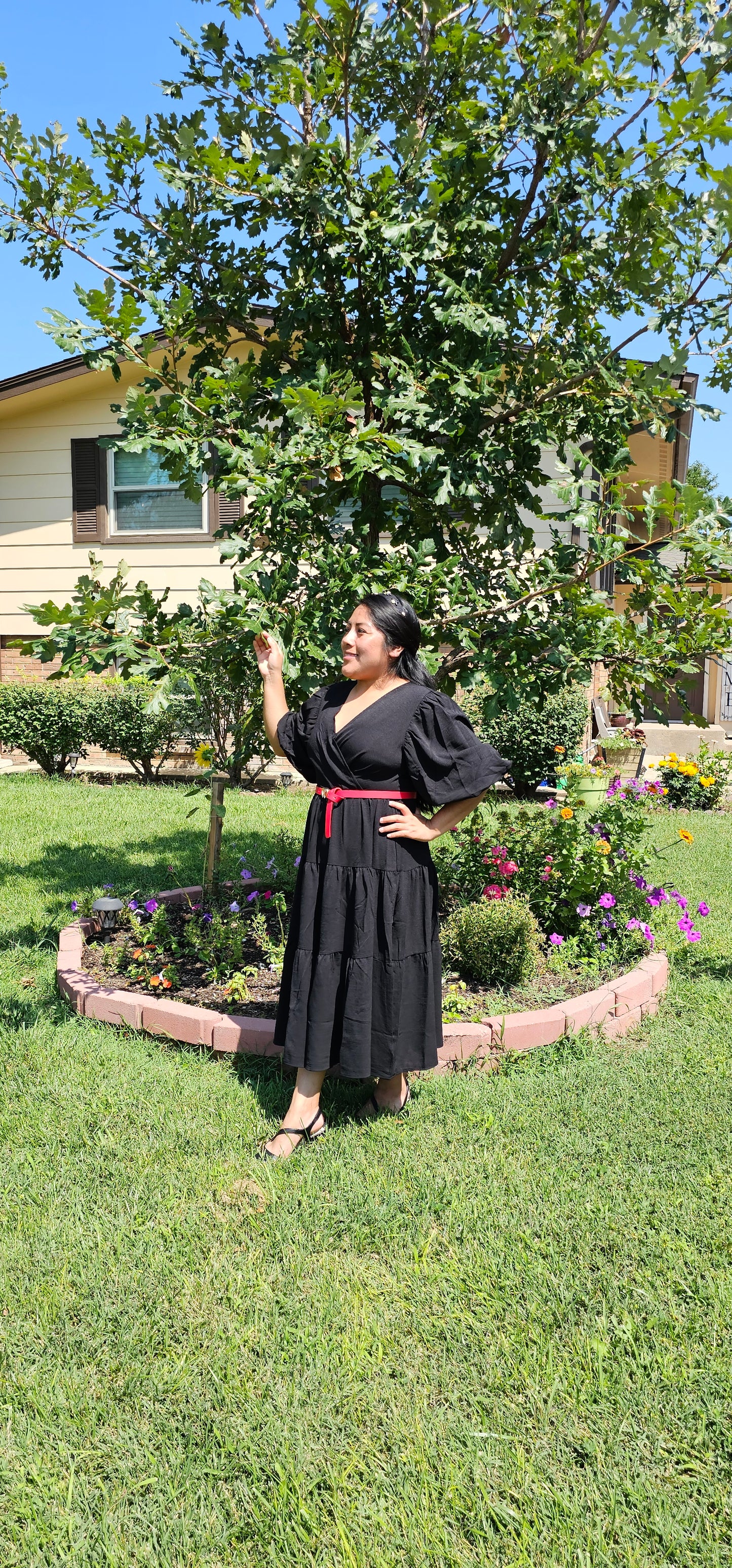 Black midi dress