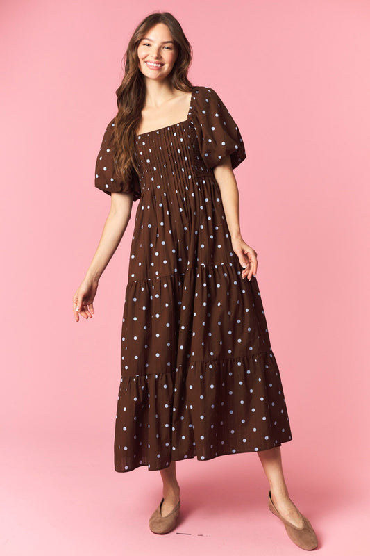 POLKA DOT MIDI DRESS