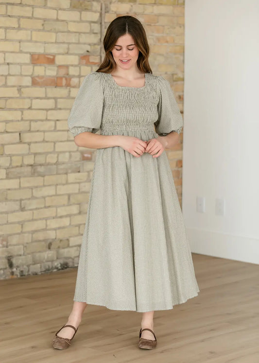 ZURIA OLIVE MIDI DRESS