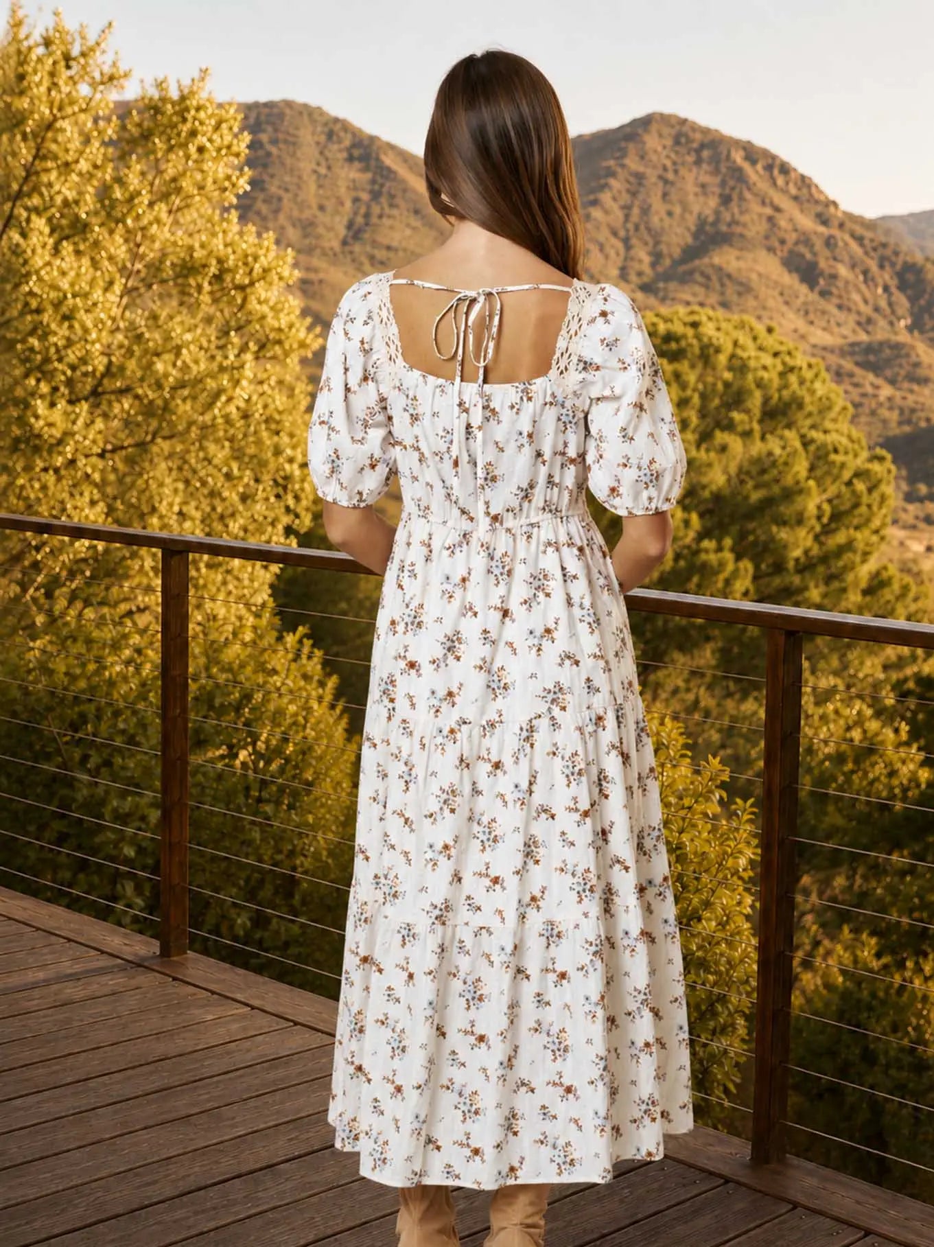 AURA FLORAL MIDI DRESS