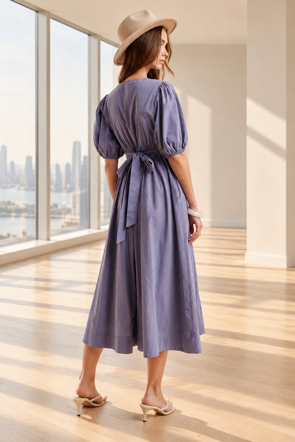 CAROLINE MIDI DRESS-DUSK BLUE