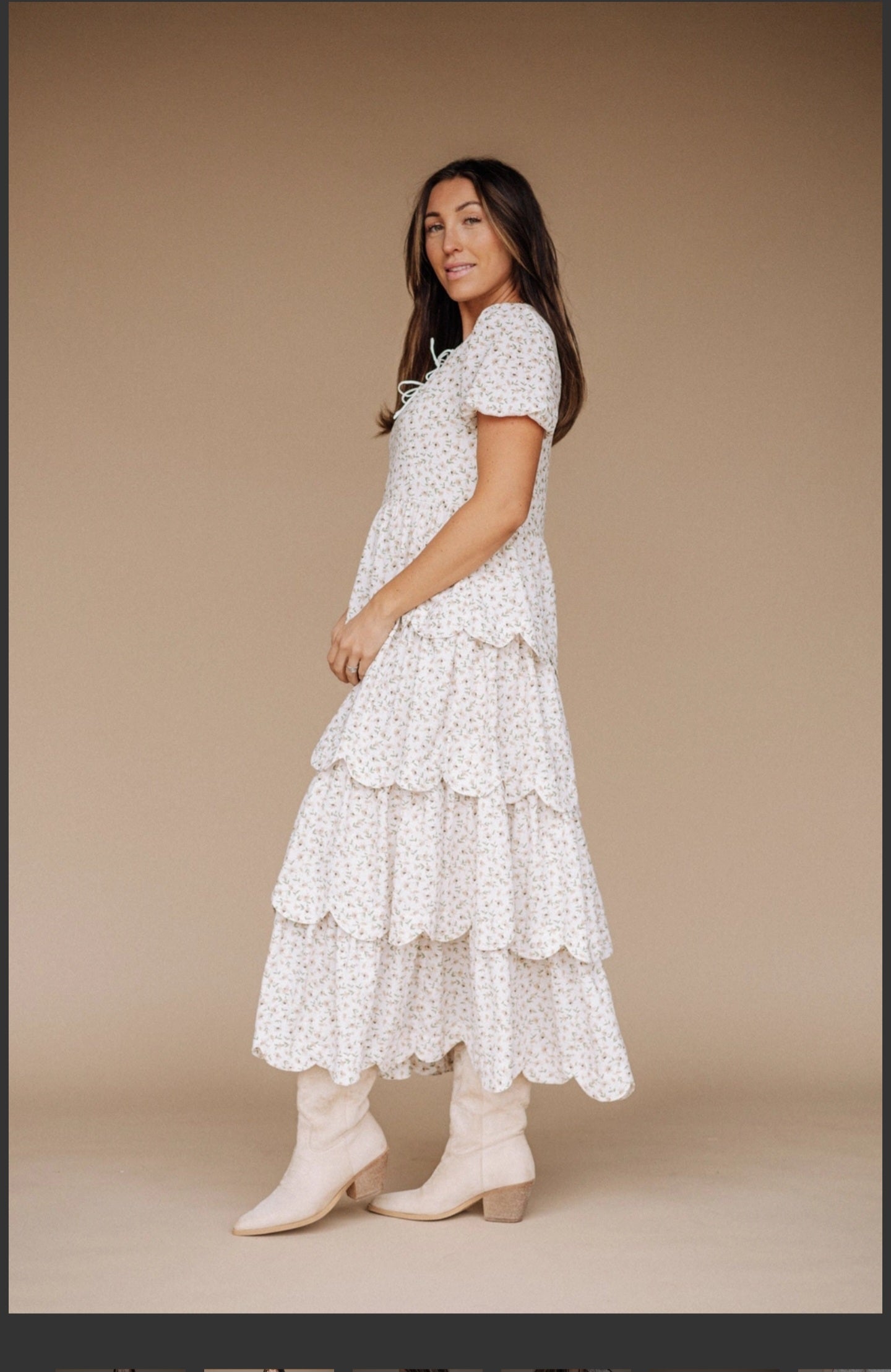 Aisha tiered midi dress