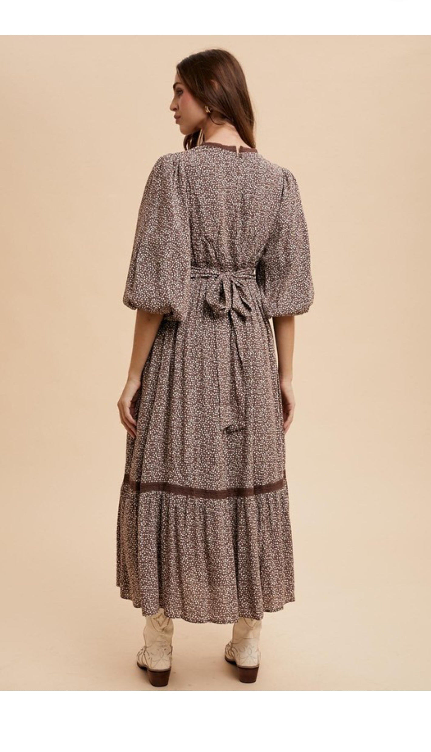 Camelia 3/4 sleeve midi dress