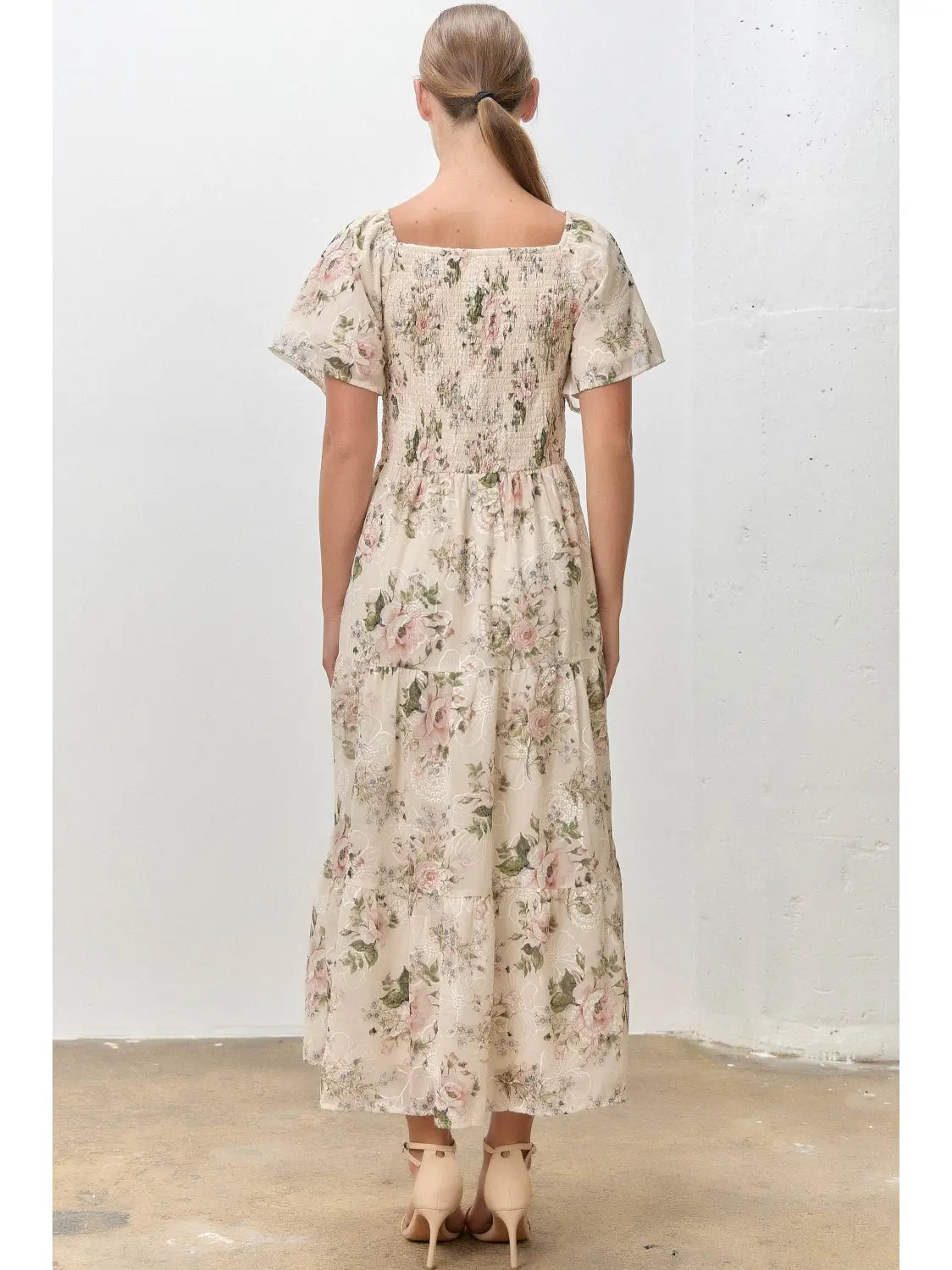 JASMIN BLUSH MIDI DRESS