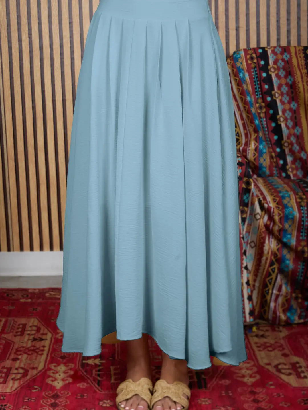 CAMILA MIDI SKIRT- BLUE