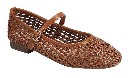 WOVEN FLATS-BROWN