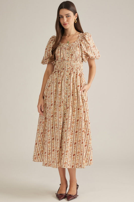 ELANA PRINTED MIDI DRESS