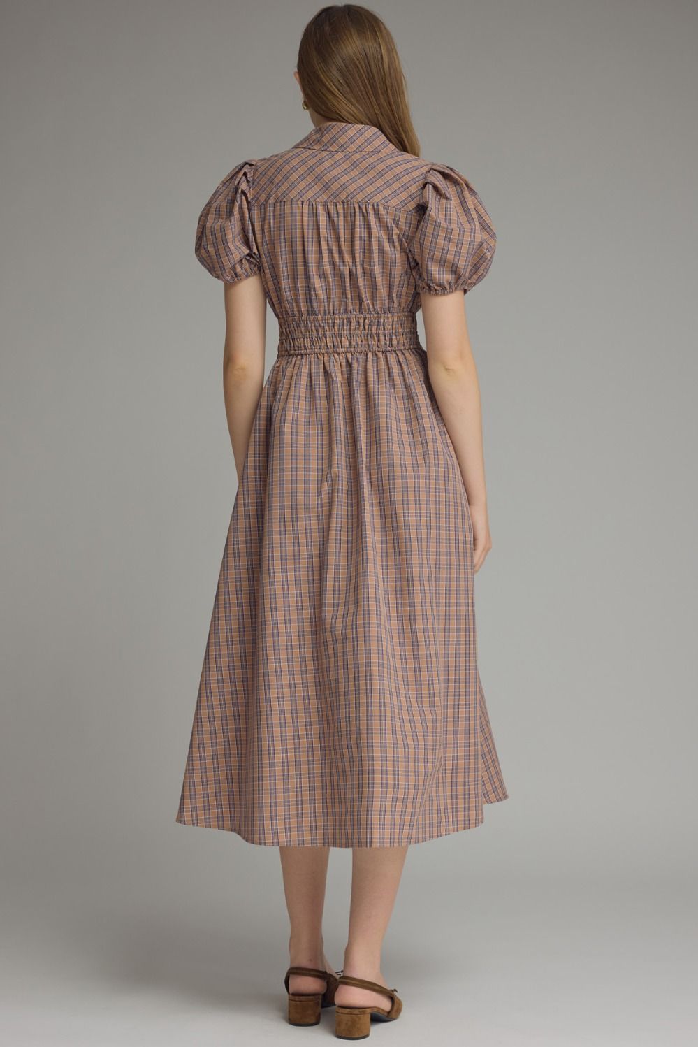 CAROL PLAID MIDI DRESS
