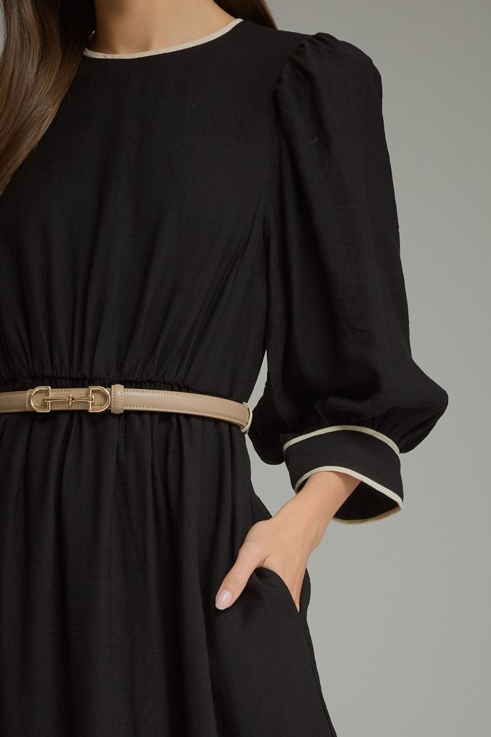 MADISSON ELEGANT MIDI DRESS-BLACK