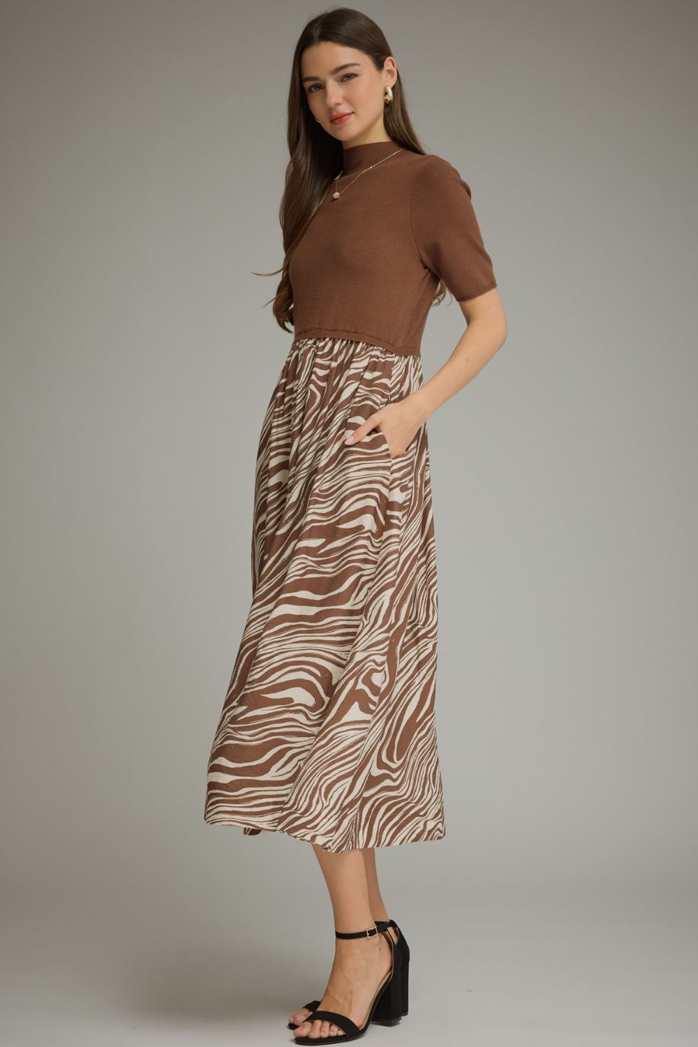 ANIMAL PRINT MIDI DRESS