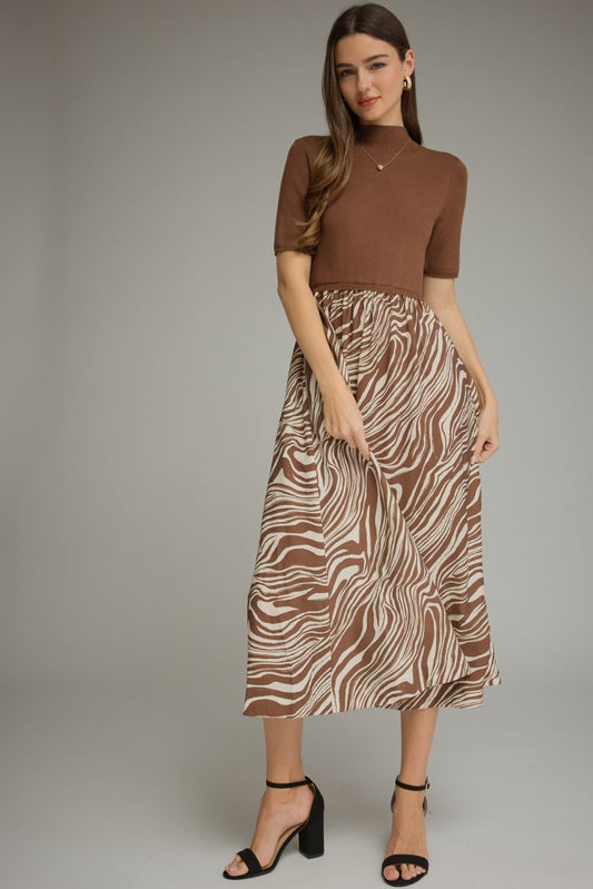 ANIMAL PRINT MIDI DRESS