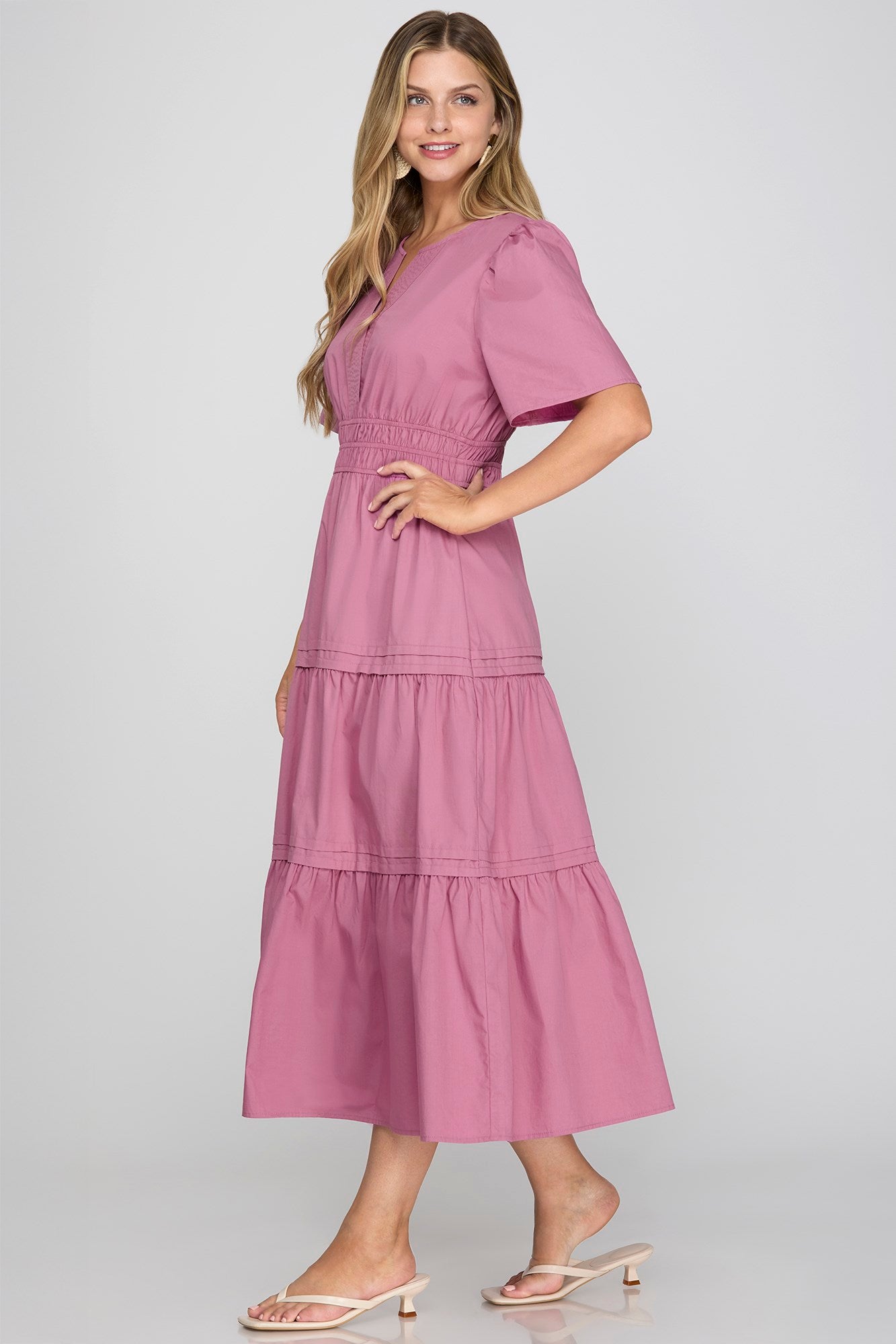 Debora Mauve Midi Dress