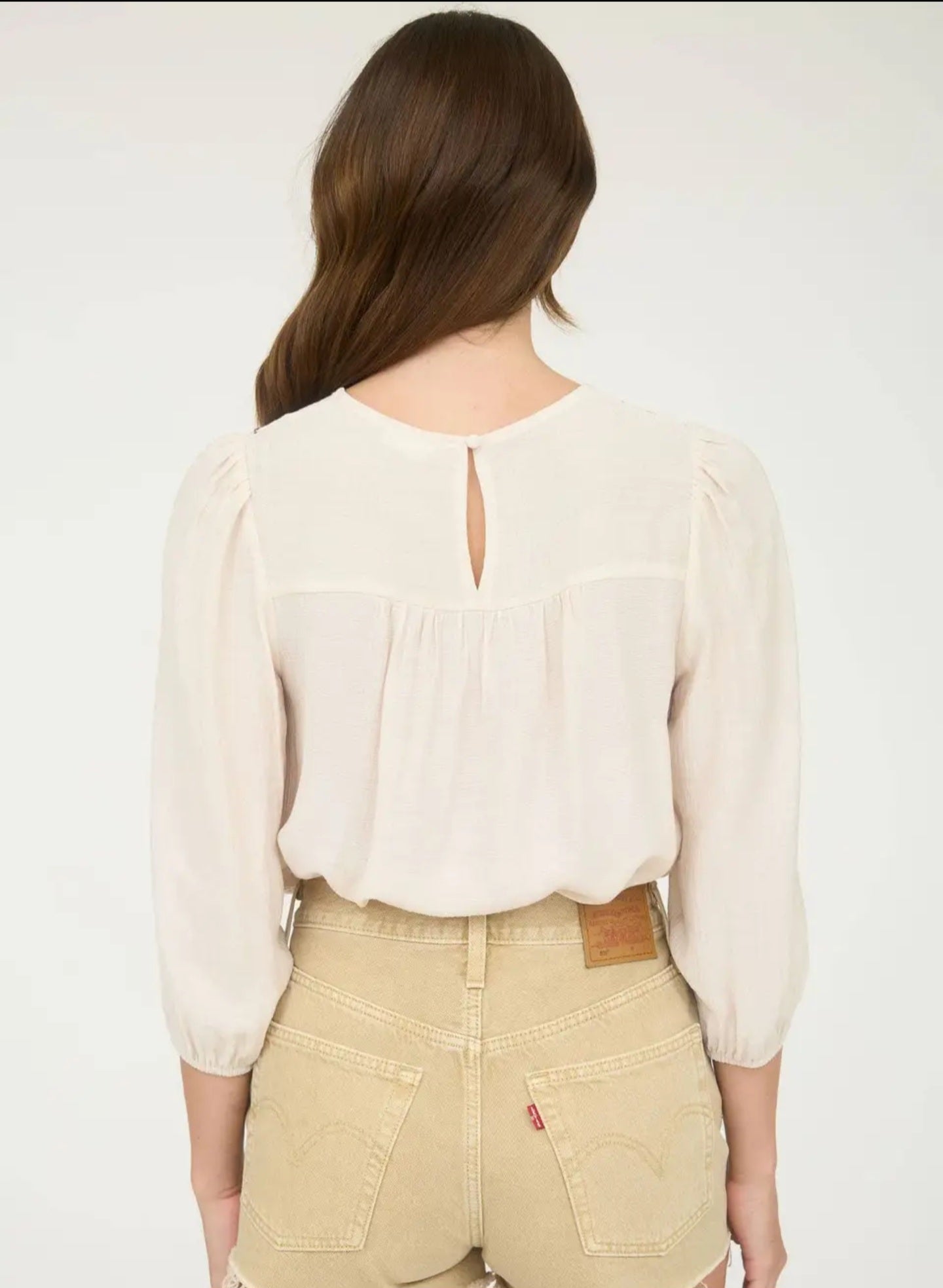 Cream embroidered top