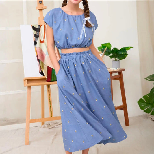 Embroidered Midi Skirt