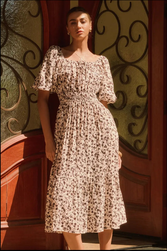 Zoe  brown midi dress