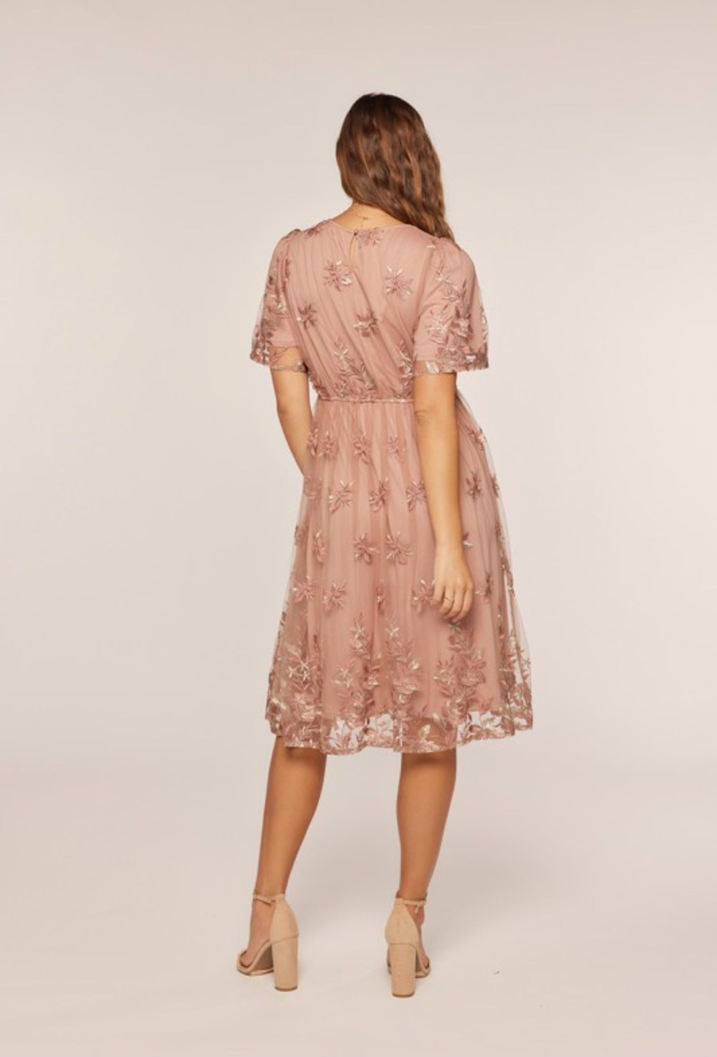 Rosalie embroidery midi dress