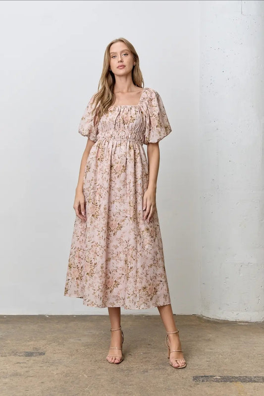 Marleny Pink Midi Dress