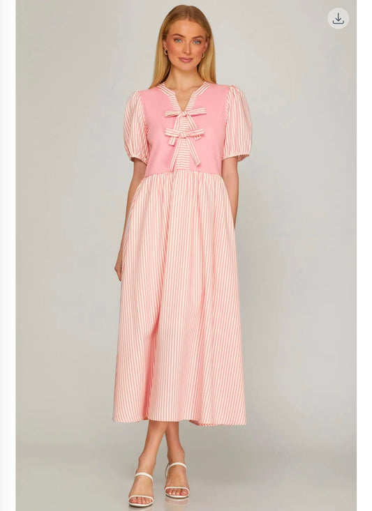 Amaya Pink Midi Dress
