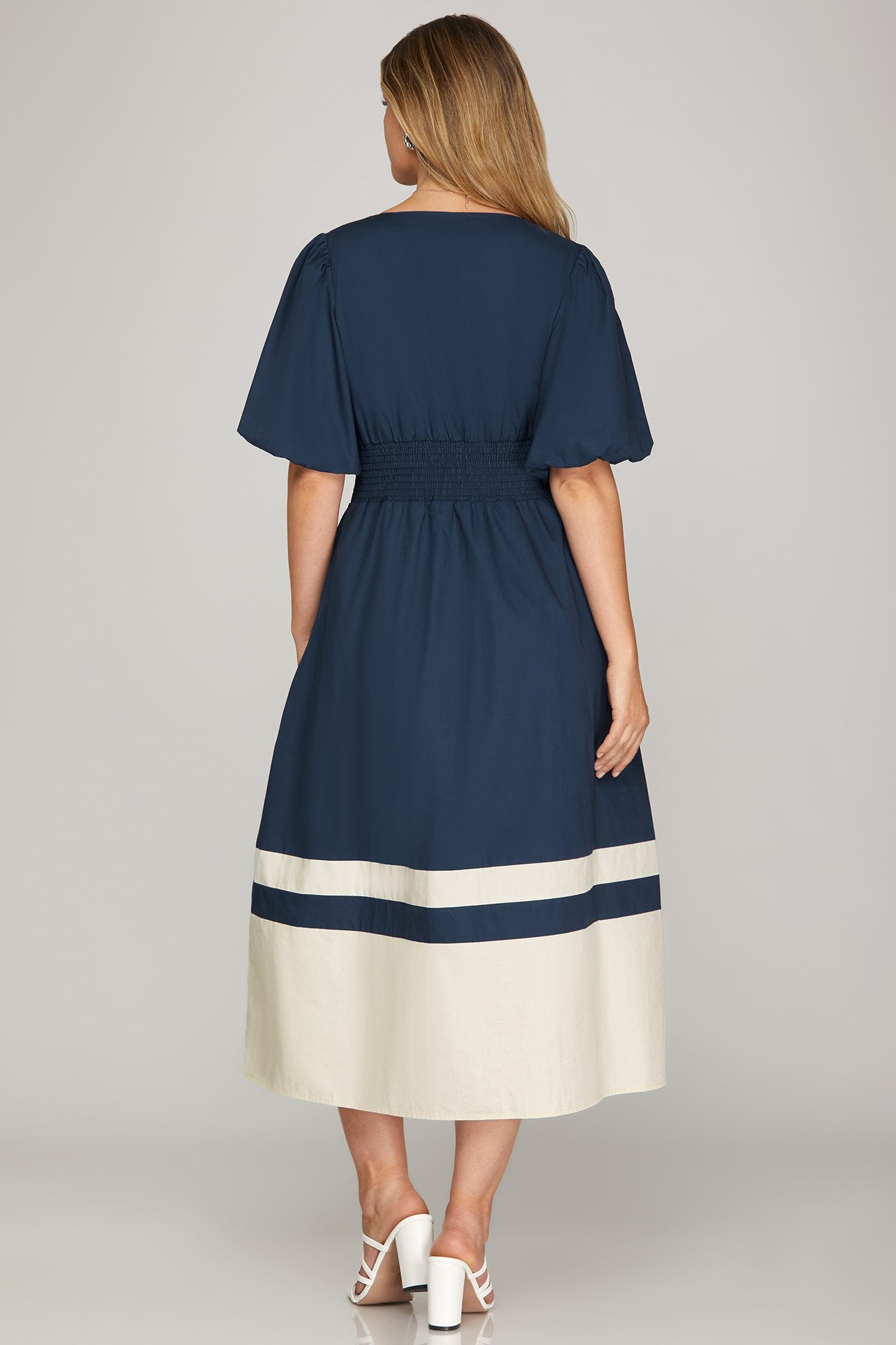 Emery Navy Midi Dress