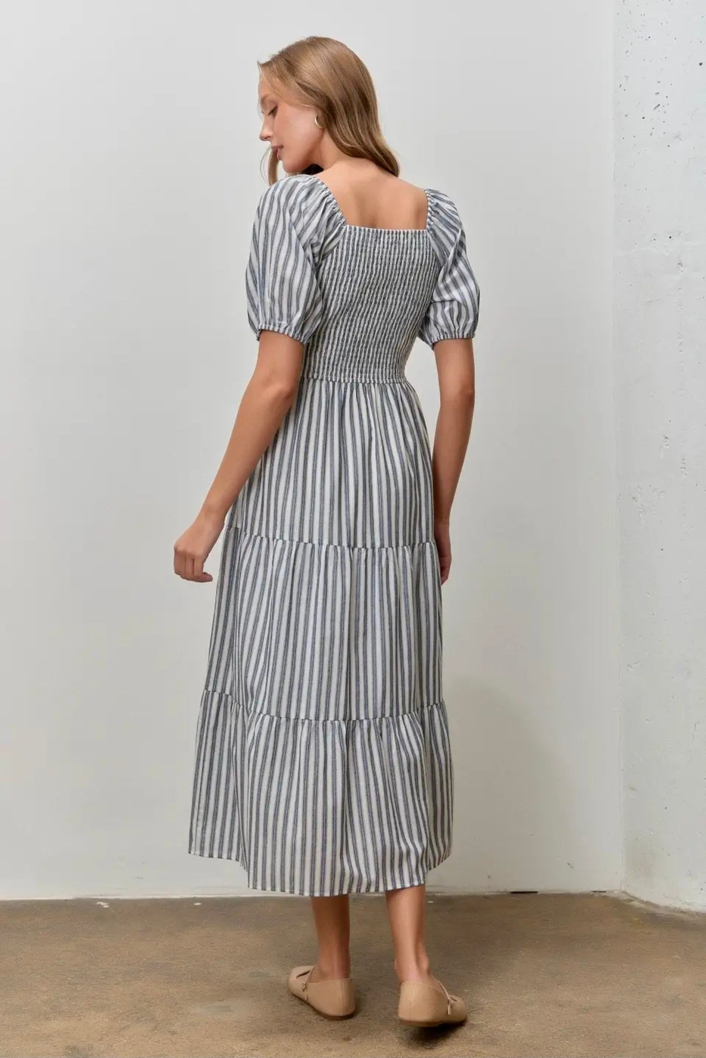 DAYSI STRIPED MIDI DRESS