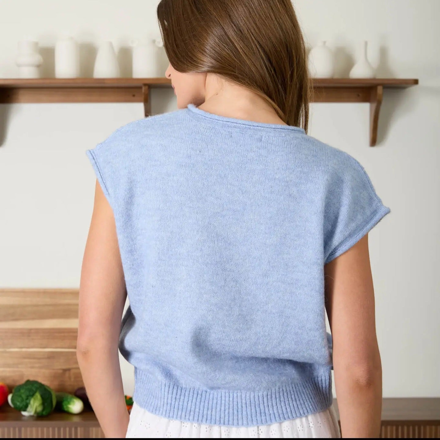 V neck knit top
