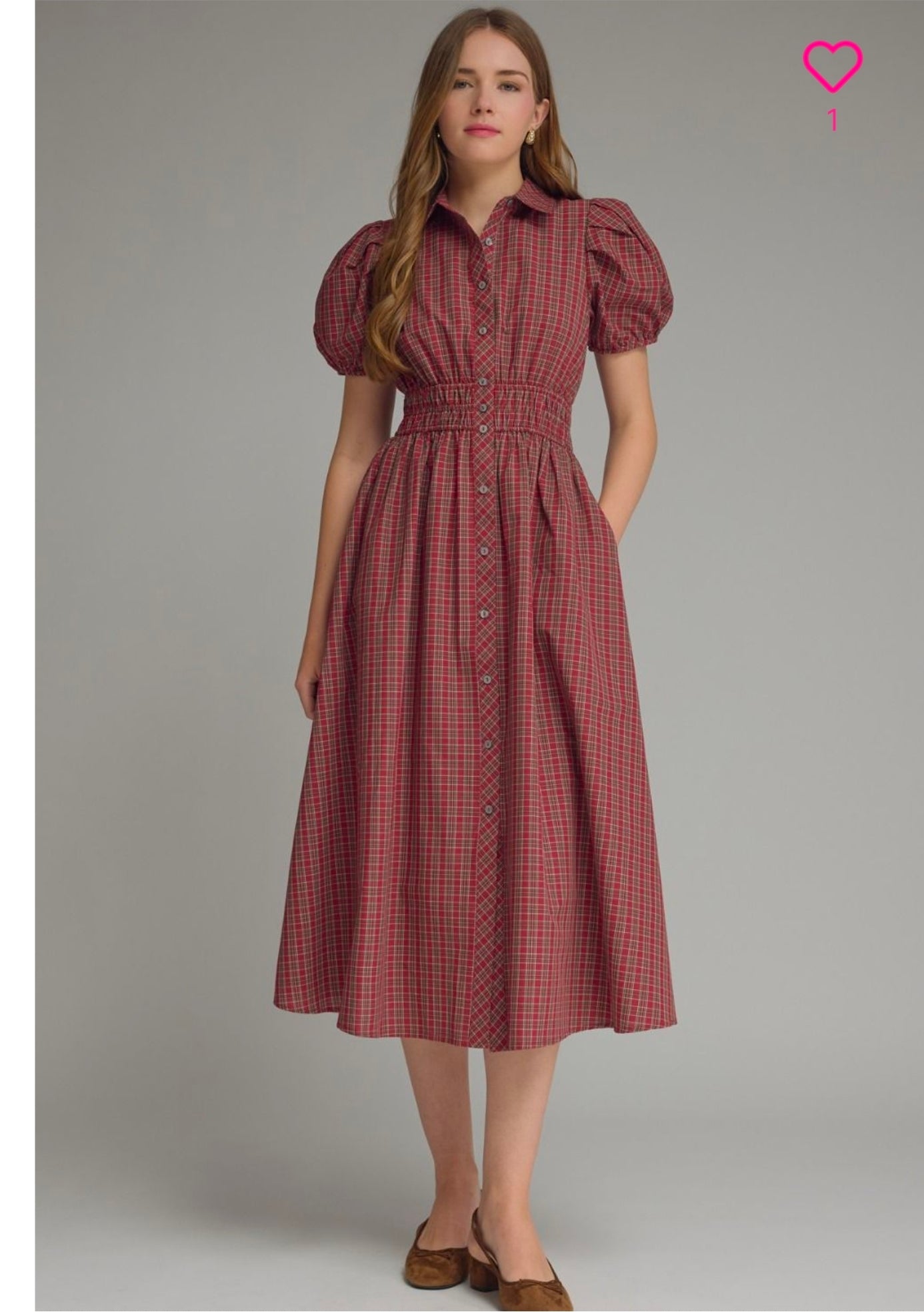 CAROL PLAID MIDI DRESS