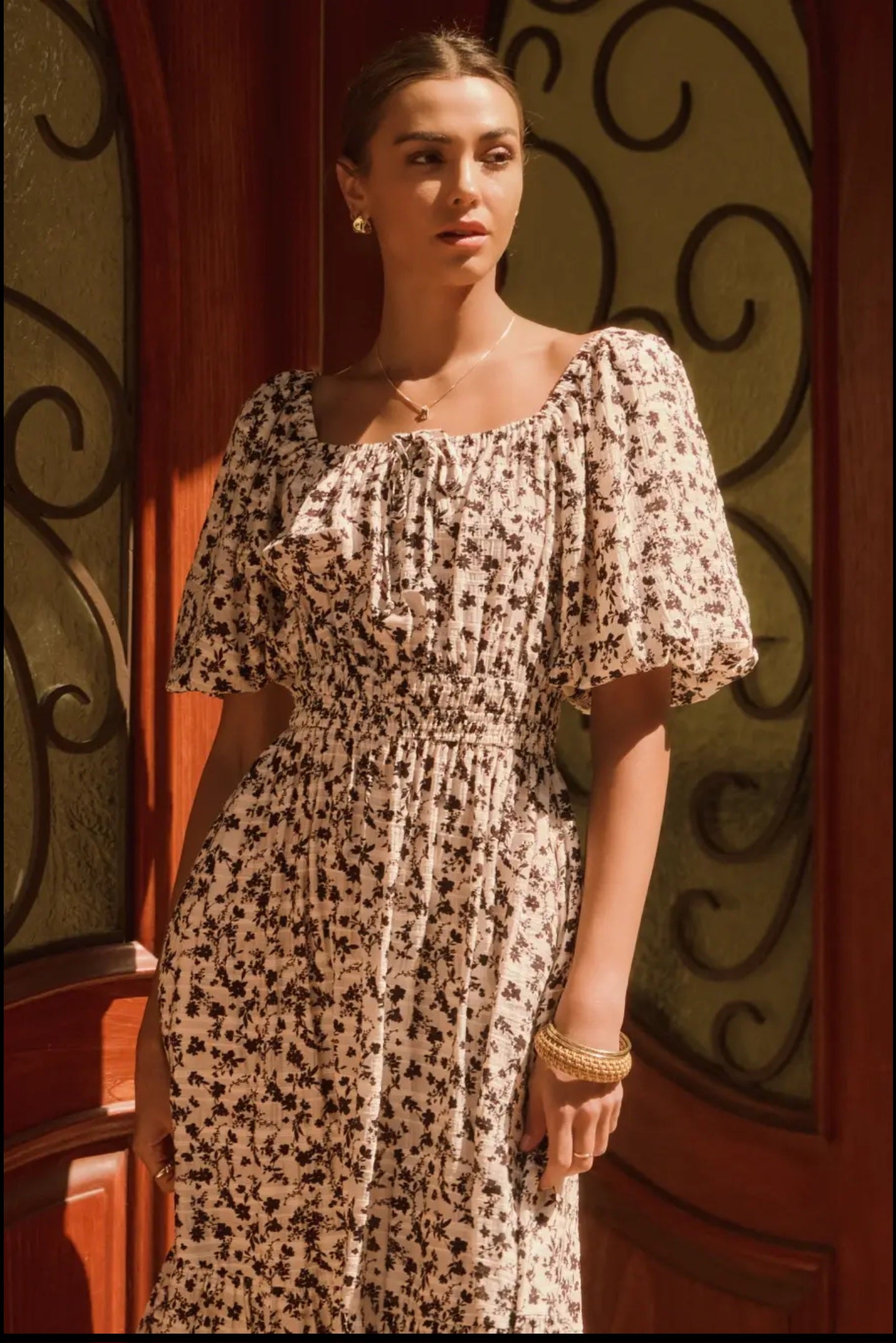 Zoe  brown midi dress