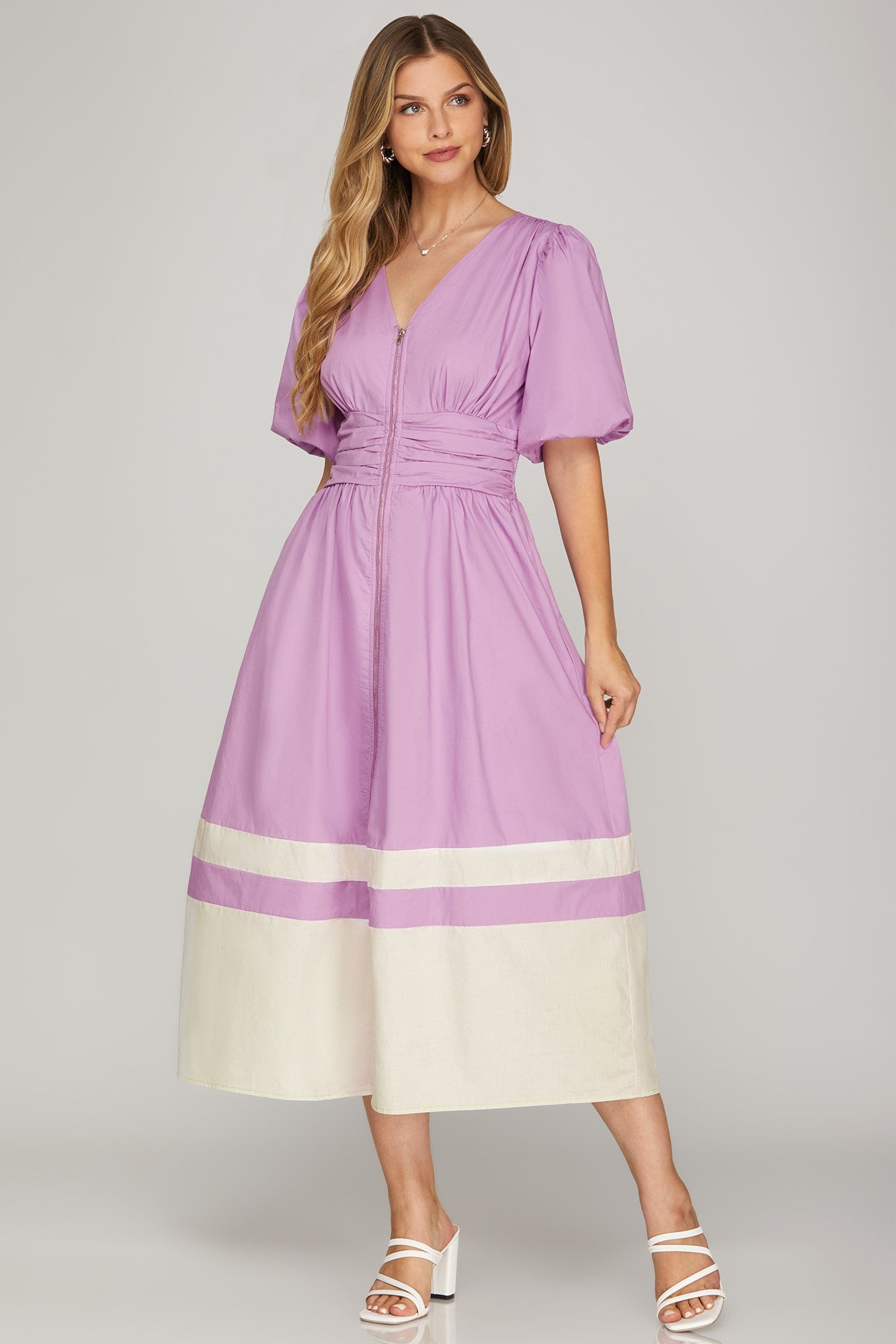 Emery Lilac Midi Dress