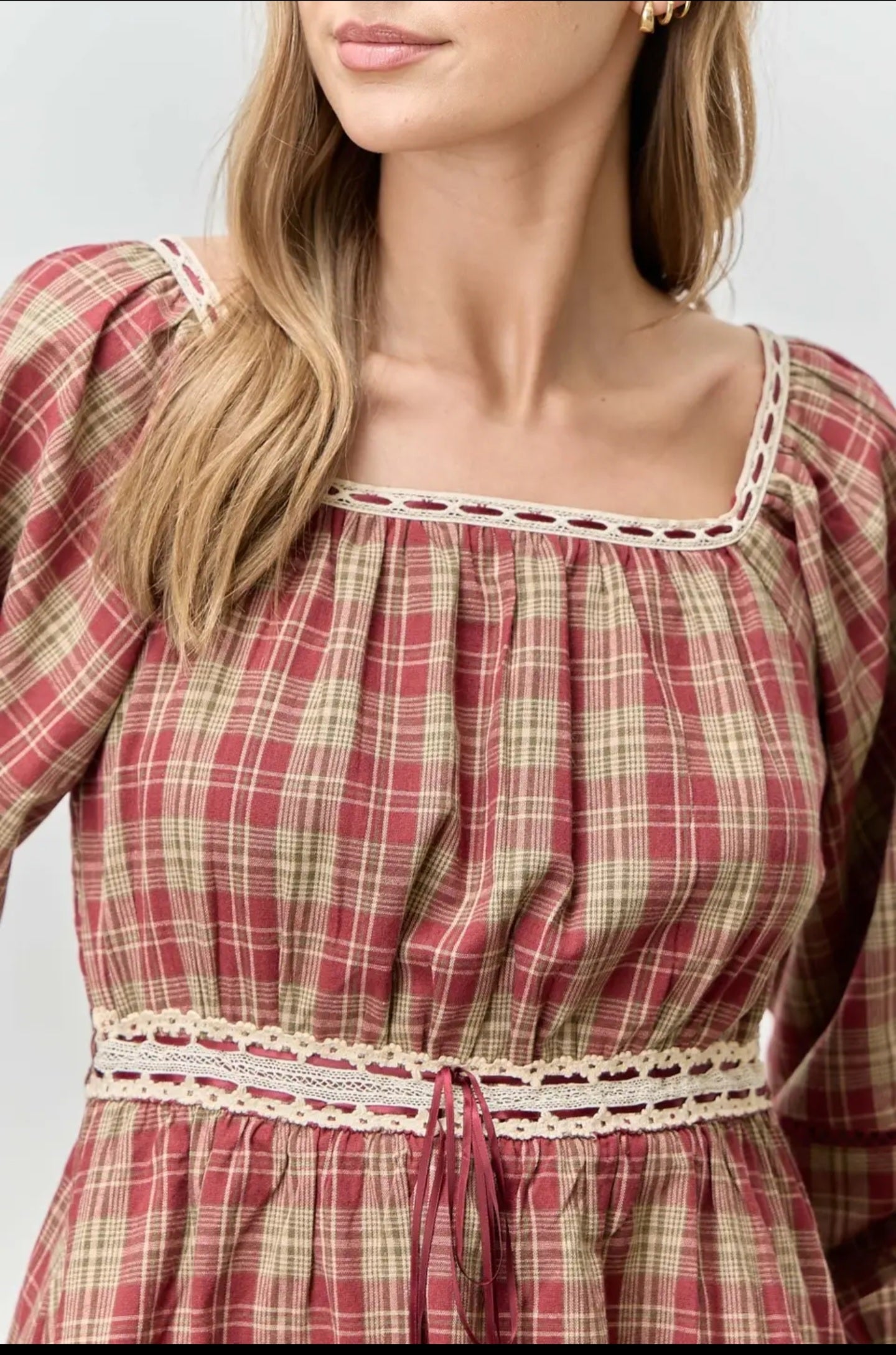 Emery plaid midi dress